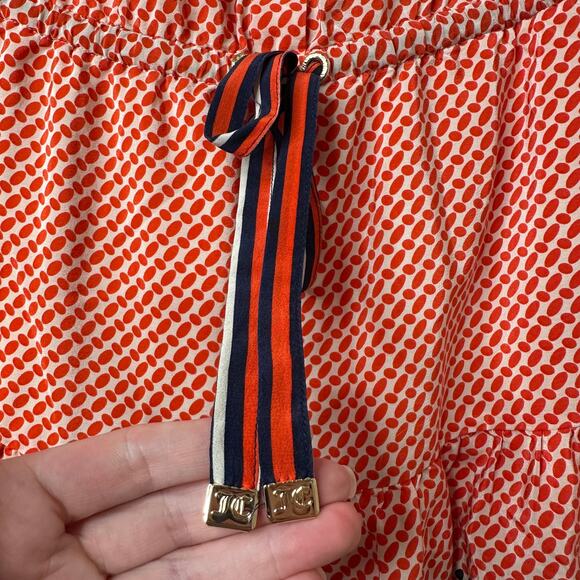 Sz 4 Juicy Couture Silk Polka Dot Stripe Drop Waist Sleeveless Dress Preppy Chic - Picture 6 of 8